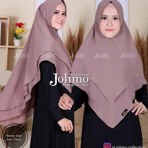 Foto Produk KHIMAR CERUTY ELVIE 2 LAYER SOFT PET ORI JOLIMO COLLECTION dari Jolimo Collection produk by zoni