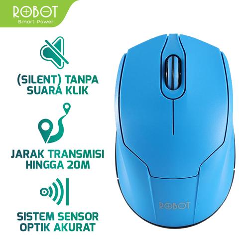 Foto Produk ROBOT M310 Wireless 2.4 GHz Optical Mouse Garansi Resmi 1 Tahun - Biru dari ROBOT OFFICIAL SHOP
