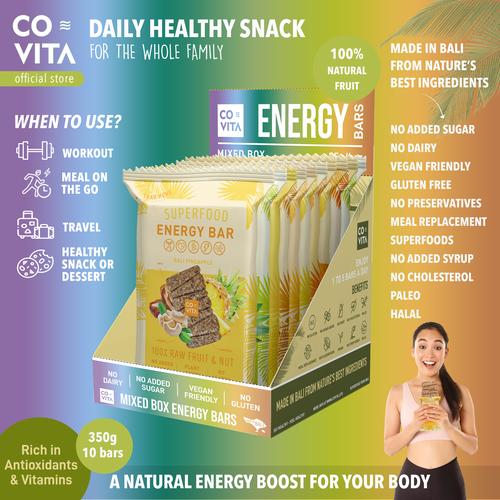 Foto Produk Covita Superfood Energy Bars Box - Mixed Box Fruit & Nut Bars (10pcs) dari Covita