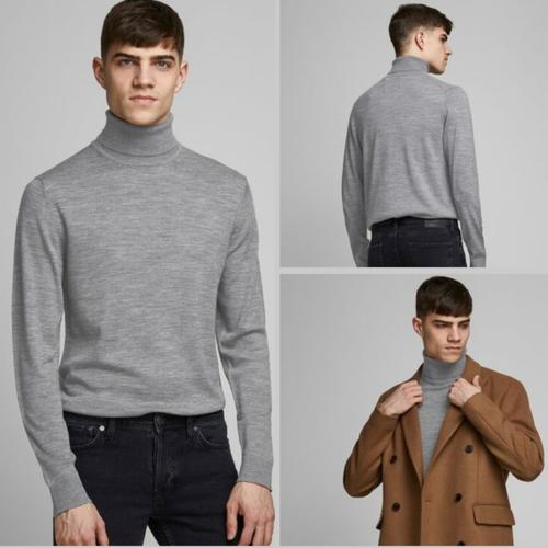 Turtle neck Pria baju kaos distro leher 