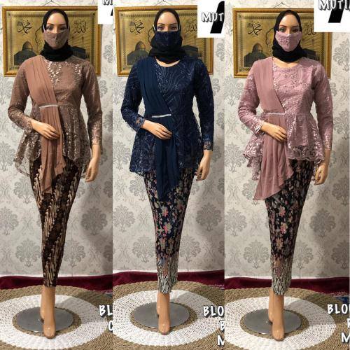 Foto Produk FREE MASKER!! Setelan Kebaya Tulle Modern Bordir Amalia Rok Batik - ATASAN KEBAYA dari Aneka Butik Fashion