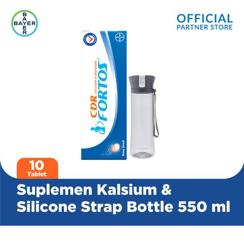 Foto Produk CDR Fortos 10 Tablet & LOCK&LOCK Silicone Strap Bottle 550 ml dari Bayer Health Partner