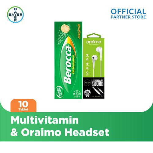 Foto Produk Berocca Multivitamin B kompleks Rasa Jeruk 10 Tab & Headset dari Bayer Health Partner