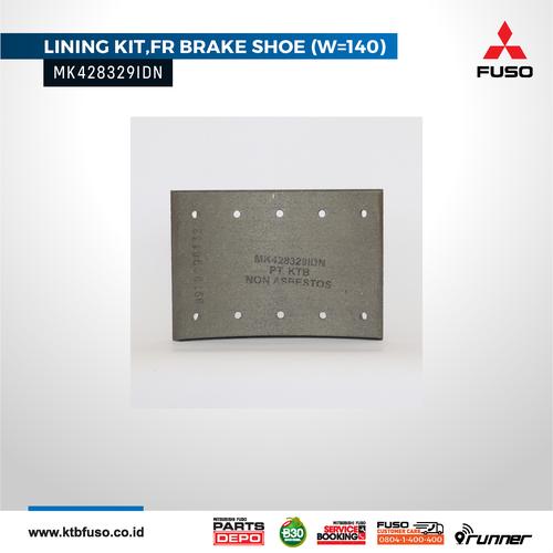 Foto Produk MK428329IDN Brake Lining FR (W=140) / Kampas Rem Depan Fuso FM517 dari FUSOBERLIANMAJUMOTOR