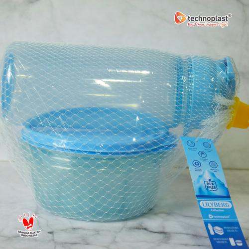 Gambar TECHNOPLAST LILYBERG BOTTLE 600 ML & 2 PC ROUND SEALWARE / BOTOL MINUM dari Technoplast Kab. Tangerang Tokopedia