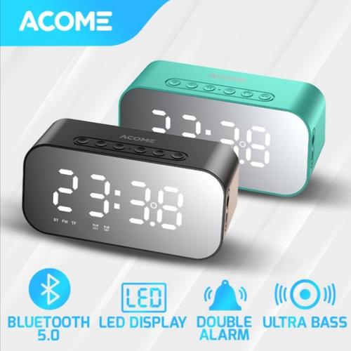 Foto Produk ACOME A5 SPEAKER BLUETOOTH 5.0 Jam Alarm LED Display Ultra Bass - Hitam dari Bintang vin