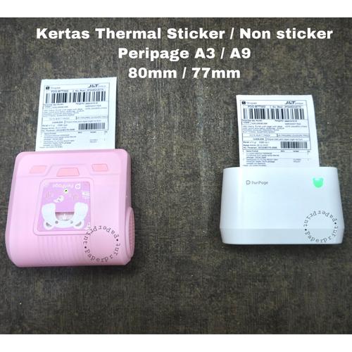 Foto Produk KERTAS THERMAL STICKER A3 A6 A9 Peripage Paperang P1 P2S C1 - A9 (77x30), Sticker dari posh8