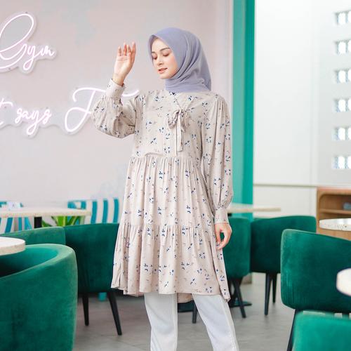 Foto Produk Jasmine Hanbok Floral Tunik / Tunic / Mididress - Mocca, L-XL dari sheenofficial