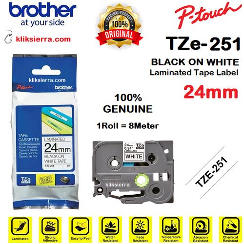 Jual BROTHER TZe-251 24mm PTouch Tape 