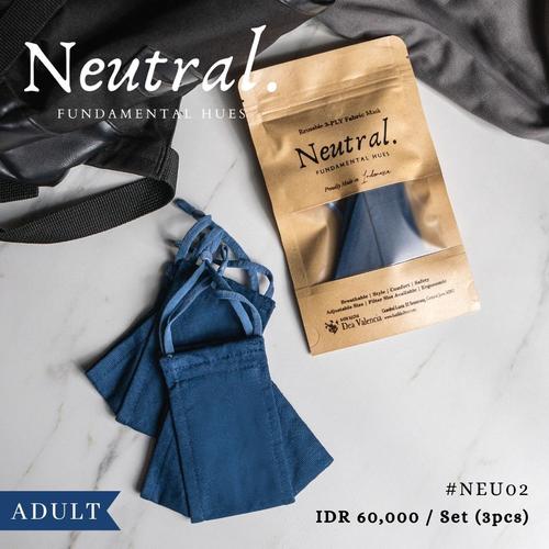 Foto Produk 3Pcs Masker Kain 3Ply - KulturMask NEUTRAL - Adjustable - NEU02 dari Batik Kultur