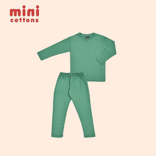 Foto Produk MINI COTTONS PIYAMA ANAK BASIC TEAL GREEN - 1-2 TAHUN dari MINI COTTONS