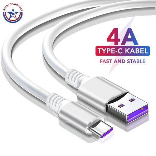 Foto Produk 4A Type C USB Kabel Cable Data Charger Quick Charger Fast Charger Ori - Putih dari Stars Sparepart