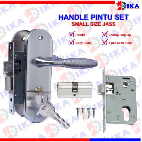 Foto Produk (KOMPLIT) Handle TEBAL 15cm + body kunci pintu set KUALITAS TEBAL TOP - JAZZ 3023SILVER dari Indokaryaabadi