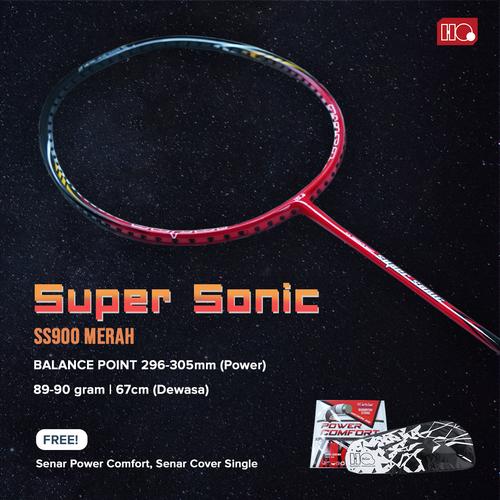 Foto Produk Hi-Qua Raket Badminton Super Sonic Full Carbon Free Tas dan Senar - Merah dari Hi-Qua Original Shop