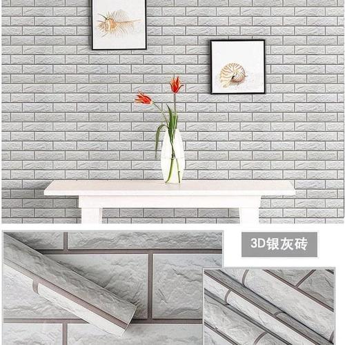 Foto Produk BOBI Wallpaper Dinding Sticker Bata Abu 10meter x 45cm dari AbadinternasionalTrading