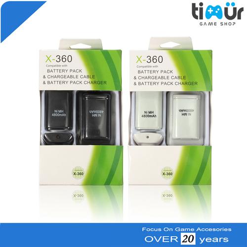 Foto Produk Battery 5 in 1 Play Kit Rechargeable USB Charger Stik Stick Xbox 360 - Putih dari Timur Game Shop