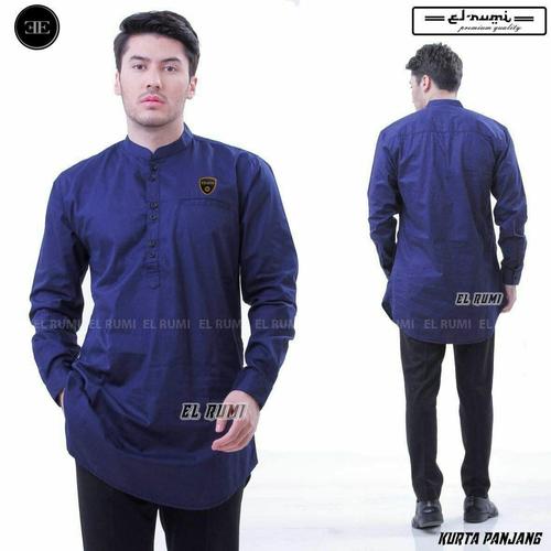 Foto Produk Baju Ibadah Koko Kurta Pakistan Koko Kurta Lengan Panjang - Biru, M dari fashion muslim RA