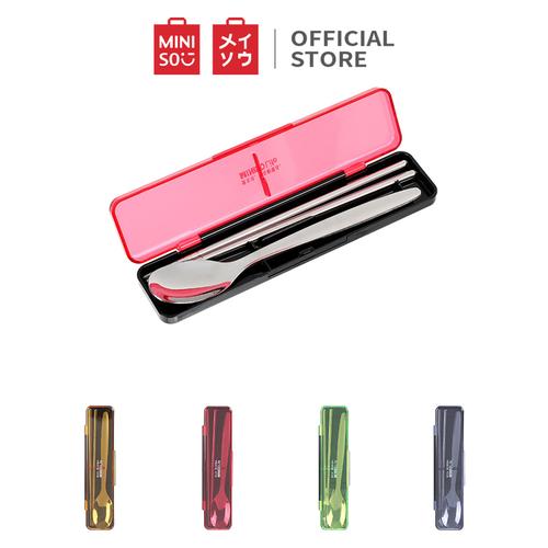 Foto Produk MINISO Sendok Garpu Sumpit Set Alat Peralatan Makan Stainless Steel - Sumpit Sendok-2 dari Miniso Indonesia