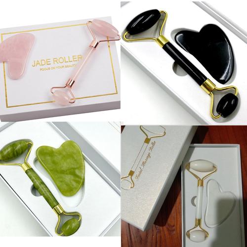 Foto Produk Jade Roller dan Guasha Facial Massage Roller Giok Alam - Hijau dari Newgate Limited