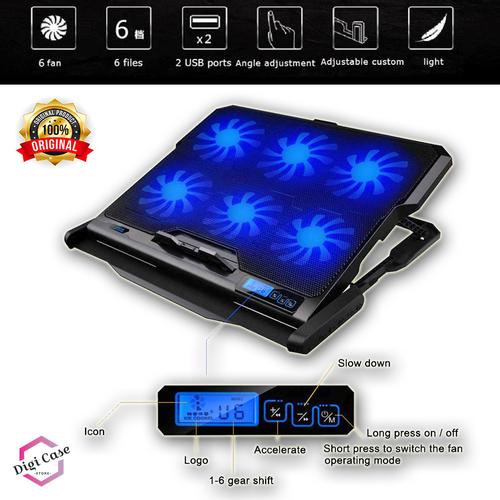 Gambar ICE COOREL Cooling Pad / Cooler Pad Laptop Gaming 6 Fan dari Digi Case Jakarta Barat Tokopedia