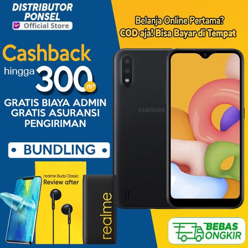 Foto Produk Samsung Galaxy A01 2GB/16GB Garansi SEIN 2 GB 16 GB Hitam Biru Merah - Non Bundling dari Distributor Ponsel