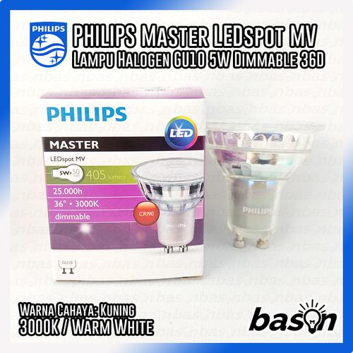 Foto Produk PHILIPS Master LEDspot MV 5W GU10 36D Dimmable 220V - 927 / 930 / 940 - 3000K dari bason