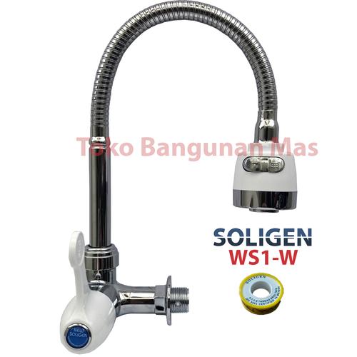 Gambar Kran Angsa Fleksibel SOLIGEN PVC Keran Cuci Piring Tembok Sink WS1 dari Toko Bangunan Mas undefined Tokopedia