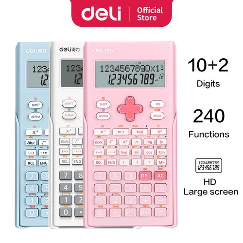 Foto Produk Deli Scientific Calculator/ Kalkulator Ilmiah 12 Digit 240 Fungsi 1700 - Merah Muda dari Deli Stationery