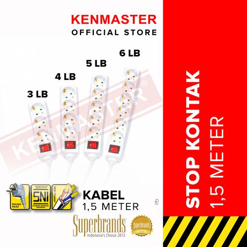 Foto Produk Kenmaster Stop Kontak 1 - 6 Lubang F1 - 1,5 Meter - 3 Lubang dari Kenmaster Official
