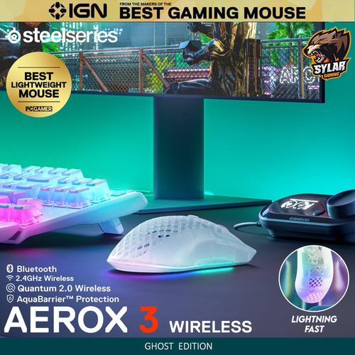 Foto Produk Steelseries Aerox 3 Ghost RGB Wireless Gaming Mouse dari Sylar Gaming Solution