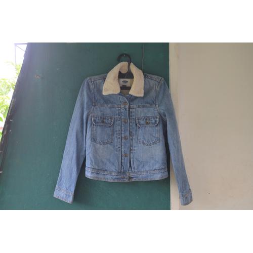 Jual Old Navy Women Sherpa Denim Jacket 