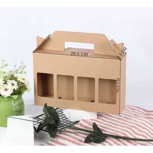 Jual kardus box die cut dus tas jinjing botol 350ml x 4 packaging ...