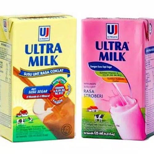Jual SUSU UHT ULTRA MILK 125 ML RASA COKLAT DAN STRAWBERRY - Coklat