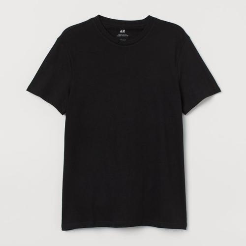 H\u0026M Cotton T-shirt Regular Fit - Black 