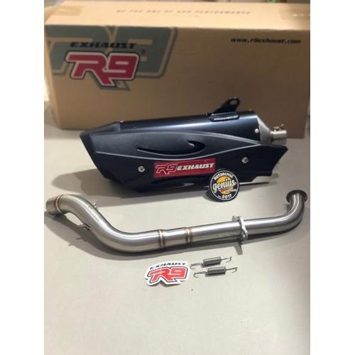 Gambar Knalpot R9 New Aerox 2021 Connected 155 VVA Misano Black Series dari genius.partracing Jakarta Barat Tokopedia
