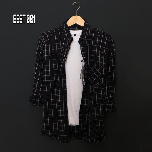 Foto Produk Kemeja Pria Lengan Panjang Baju Cowok Motif Kotak Kemeja Flanel distro - BEST 04, M dari ARULSHOP27