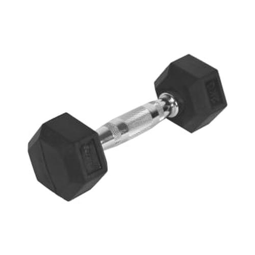 Foto Produk Berwyn Dumbbell Karet Hexagonal 2 Kg - Hitam PENGIRIMAN HANYA VIA JNE dari BinaragaNet