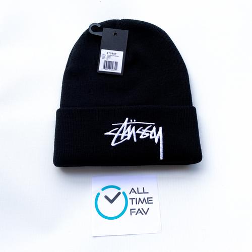 Jual Stussy Stock EMB Beanie Hat Black 