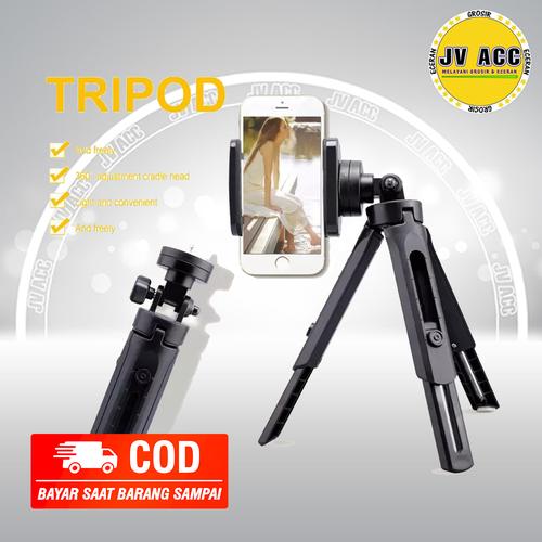 Foto Produk TRIPOD SUPPORT MINI TRIPOD PHONE HOLDER STAND HP STRONG MATERIAL UNIVE dari JV ACC