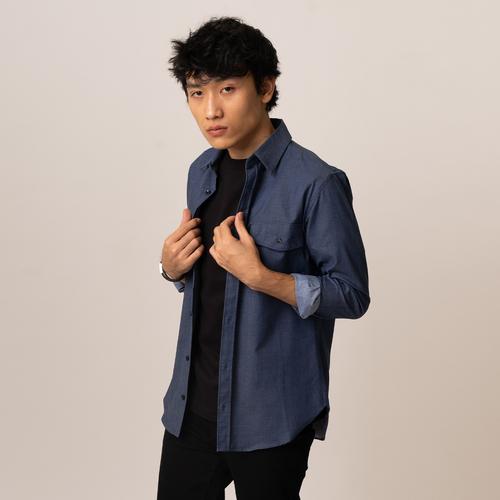 Double Pocket Shirt - Blue Denim - S 