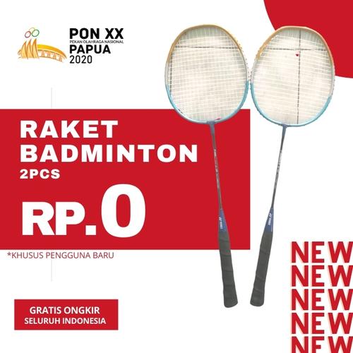 Jual Raket badminton set 2pcs frame besi carbon I Termurah 2021 Kota Malang Razzle Dazzle