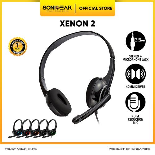 Promo Headset Headphone Gaming Sonicgear Xenon 2 with mic Green