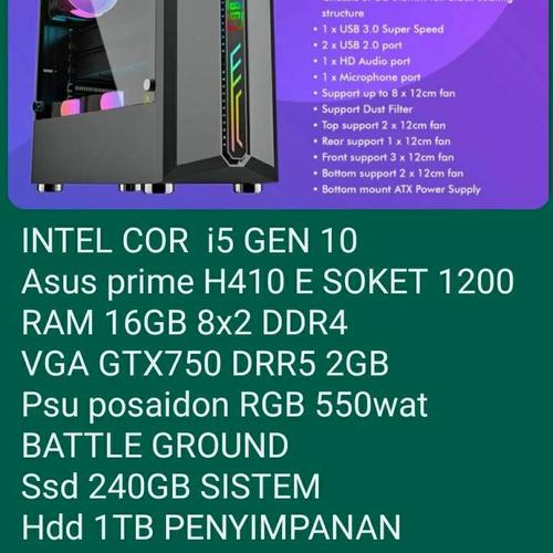 Jual pc gaming intel cor i5 gen 10 - Kota Palangkaraya - CYBER COMP ...