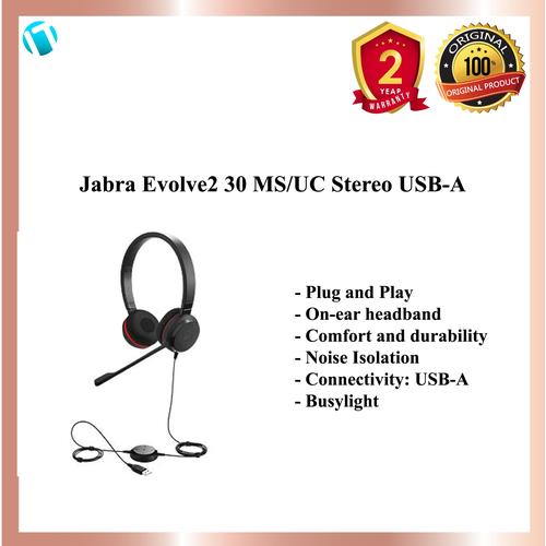 Jual Jabra Evolve2 30 UC/MS Stereo USB 