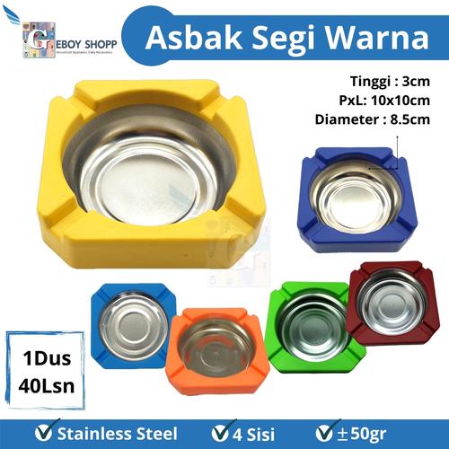 Foto Produk Asbak Segi Stainless Warna - Orange dari Geboy Shopp