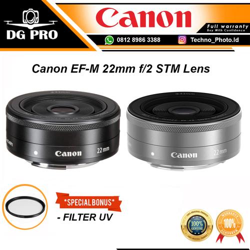 Foto Produk LENSA CANON 22MM F2 STM - LENSA MIRRORLES CANON EF-M 22MM F2 STM - Silver dari DG PRO