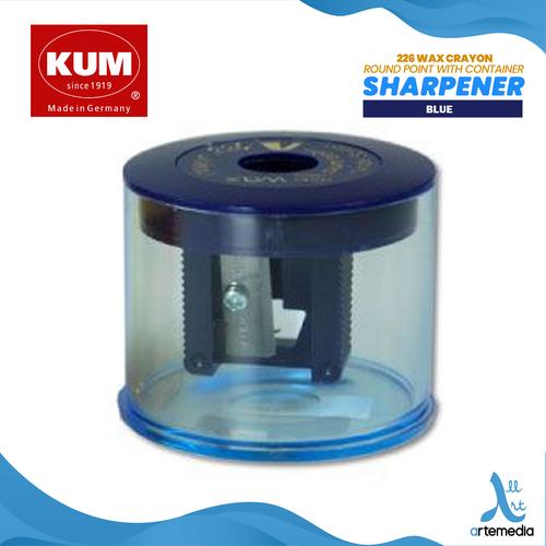 Gambar Rautan KUM Sharpener 226 Wax Crayon Round Point Container - BLUE dari Artemedia Shop Kota Bandung Tokopedia