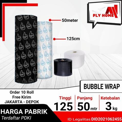 Gambar Bubble wrap Hitam Putih 3kg Plastik Bubblewrap 1 Roll - Hitam, 2.4 KG dari FLYhome Kota Depok Tokopedia