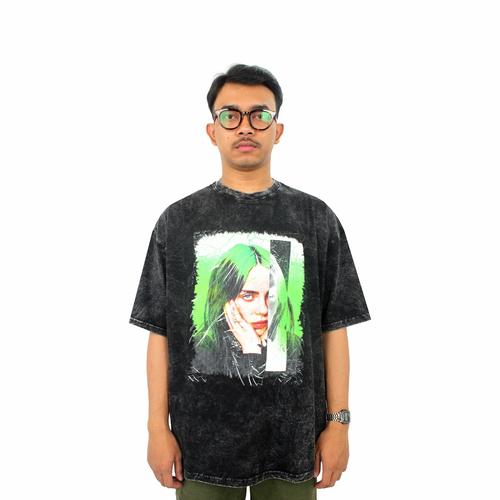 Jual KAOS OVERSIZE BILLIE EILISH BLACK 