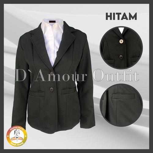 Gambar Blazer Formal Wanita Hitam dan Abu M-5L Blazer Kantor Wanita Gabardine - Hitam, S dari D'amour Outfit Jakarta Pusat Tokopedia